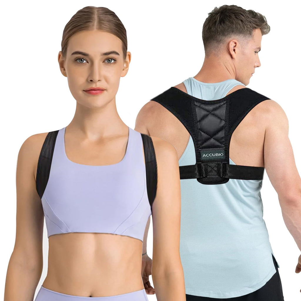 ACCUBIO Posture Corrector for Women & Men | Breathable Back Brace for Back, Neck & Shoulder Pain Relief